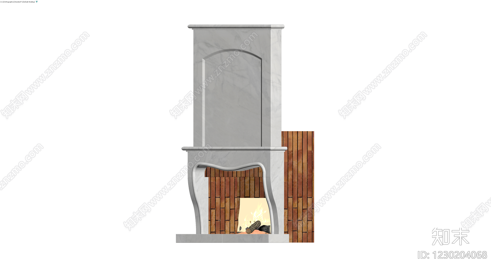 大理石壁炉带砖砌内衬3D模型下载【ID:1230204068】