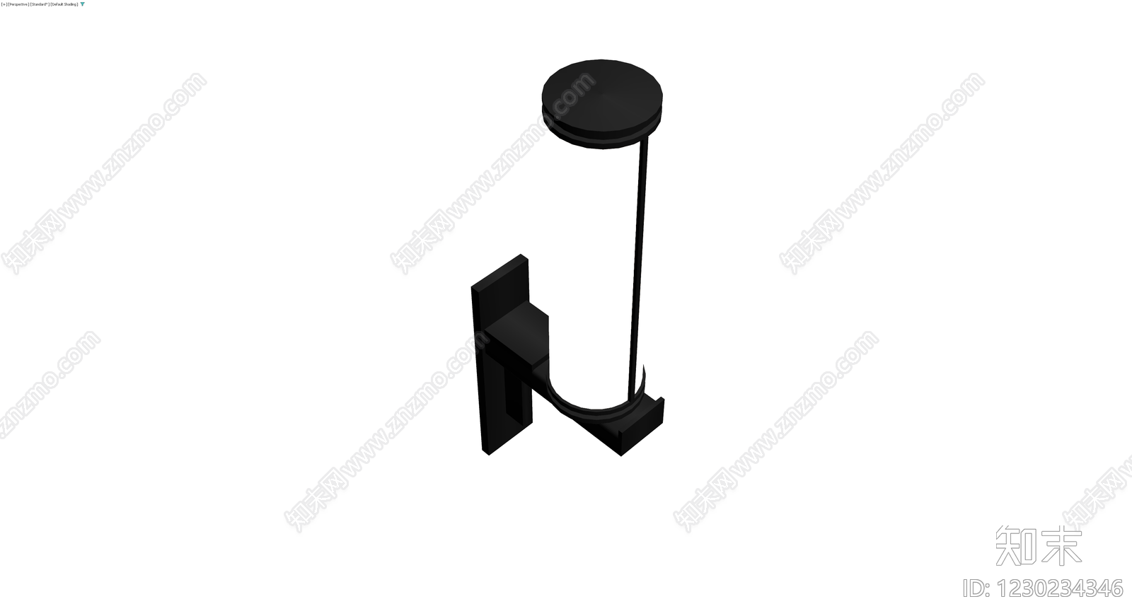 黑色哑光壁灯3D模型下载【ID:1230234346】