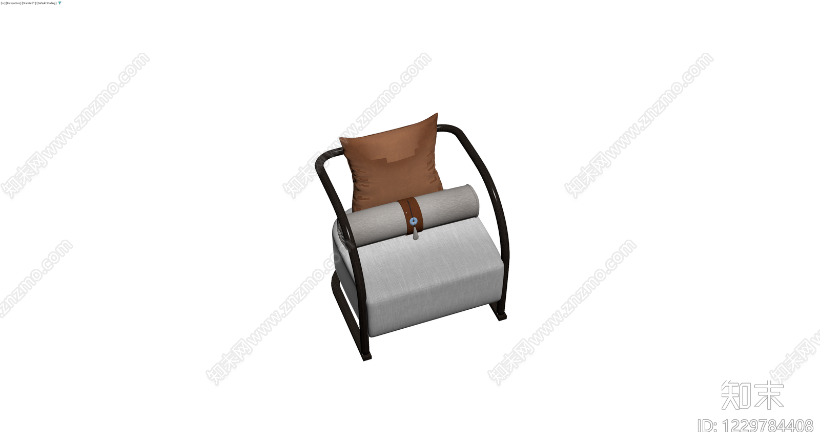 新中式圈椅配抱枕3D模型下载【ID:1229784408】