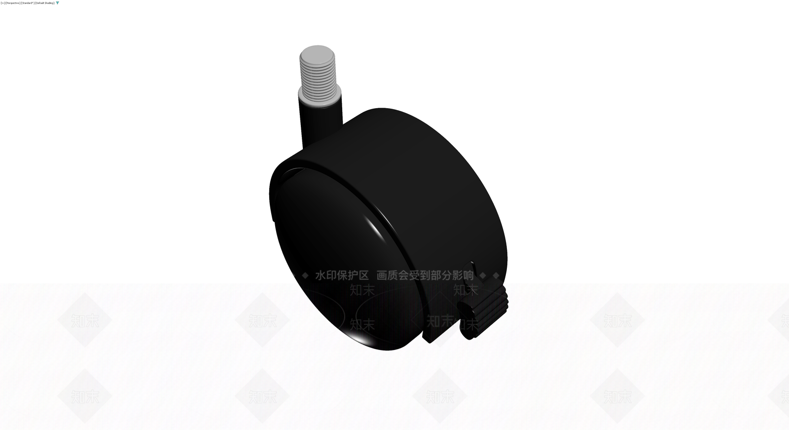 黑色脚轮组件带螺纹杆3D模型下载【ID:1230095419】