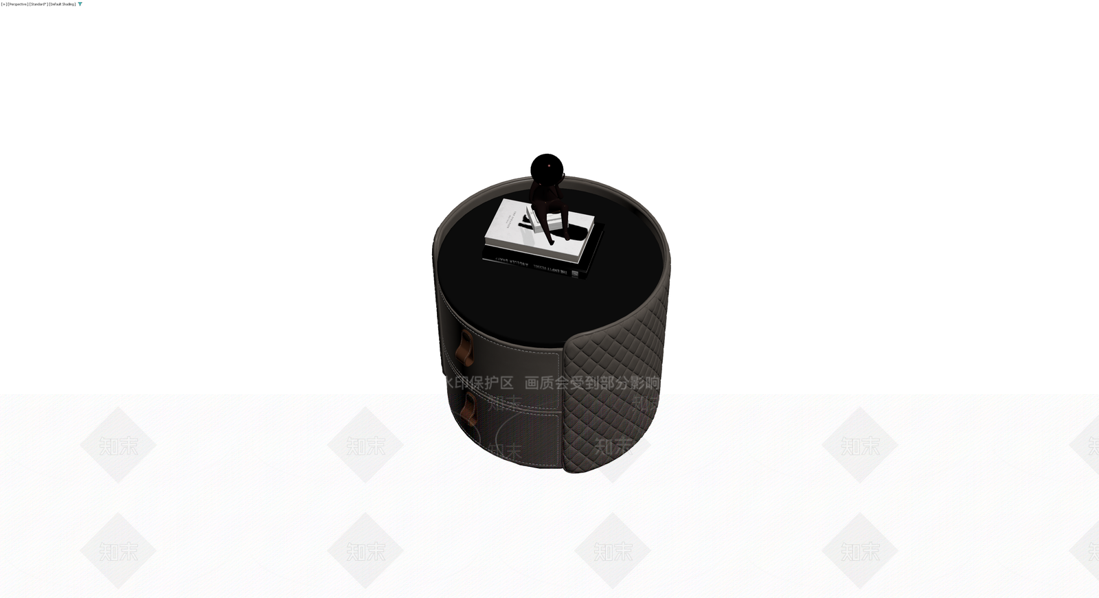 深灰皮革软包床头柜3D模型下载【ID:1229957296】