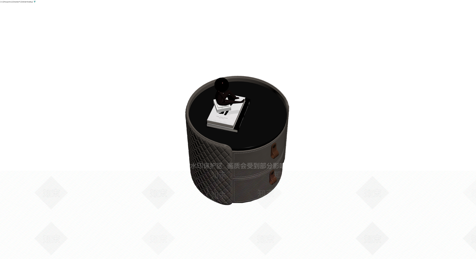 深灰皮革软包床头柜3D模型下载【ID:1229957296】