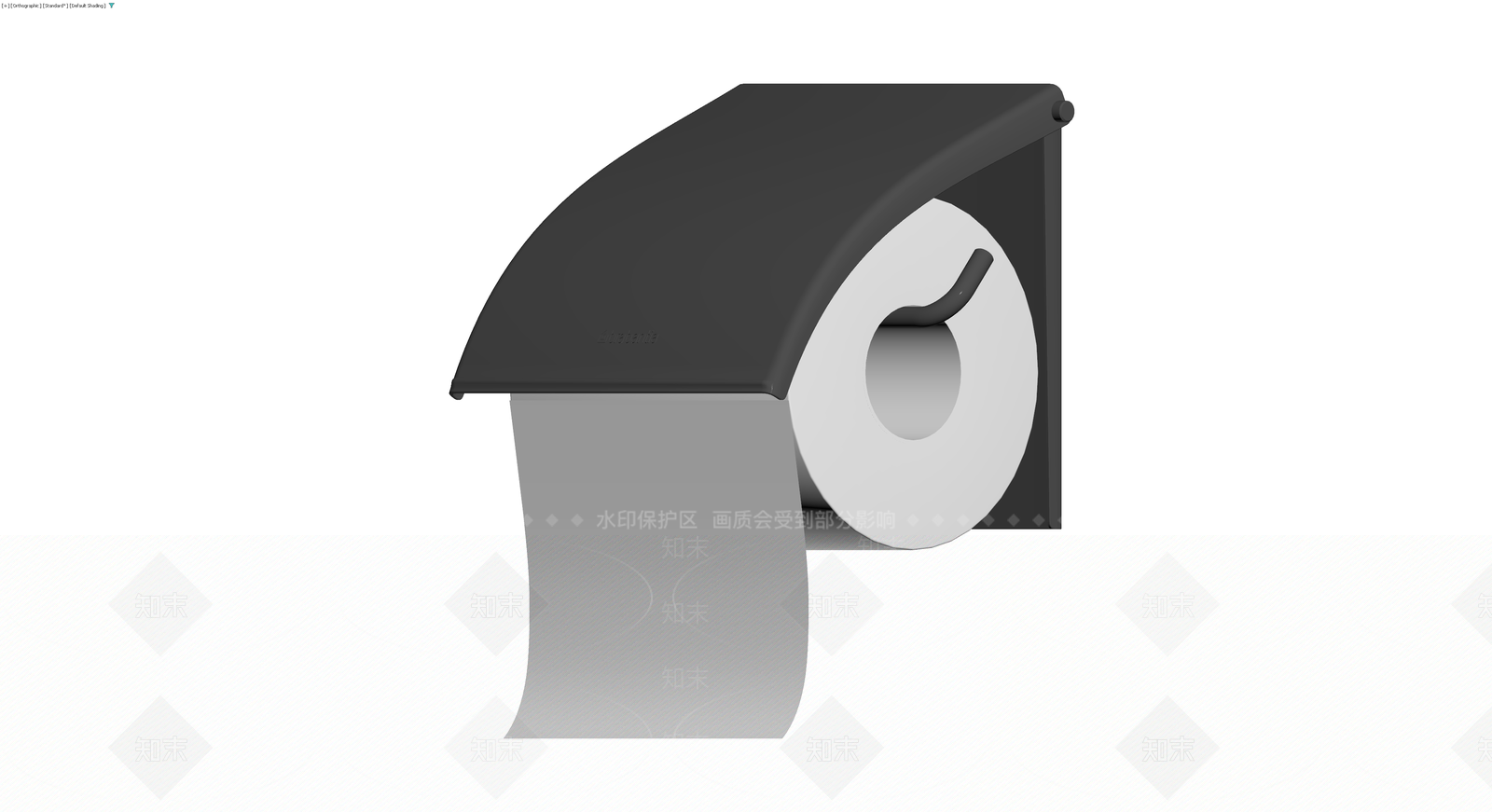 黑色现代壁挂卷纸架3D模型下载【ID:1230792166】
