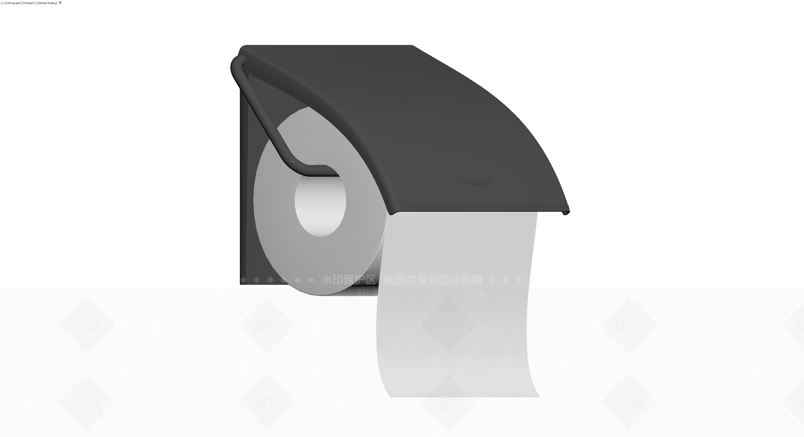 黑色现代壁挂卷纸架3D模型下载【ID:1230792166】