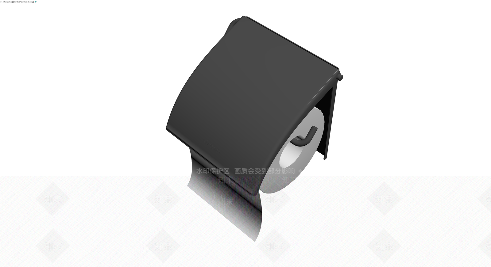 黑色现代壁挂卷纸架3D模型下载【ID:1230792166】