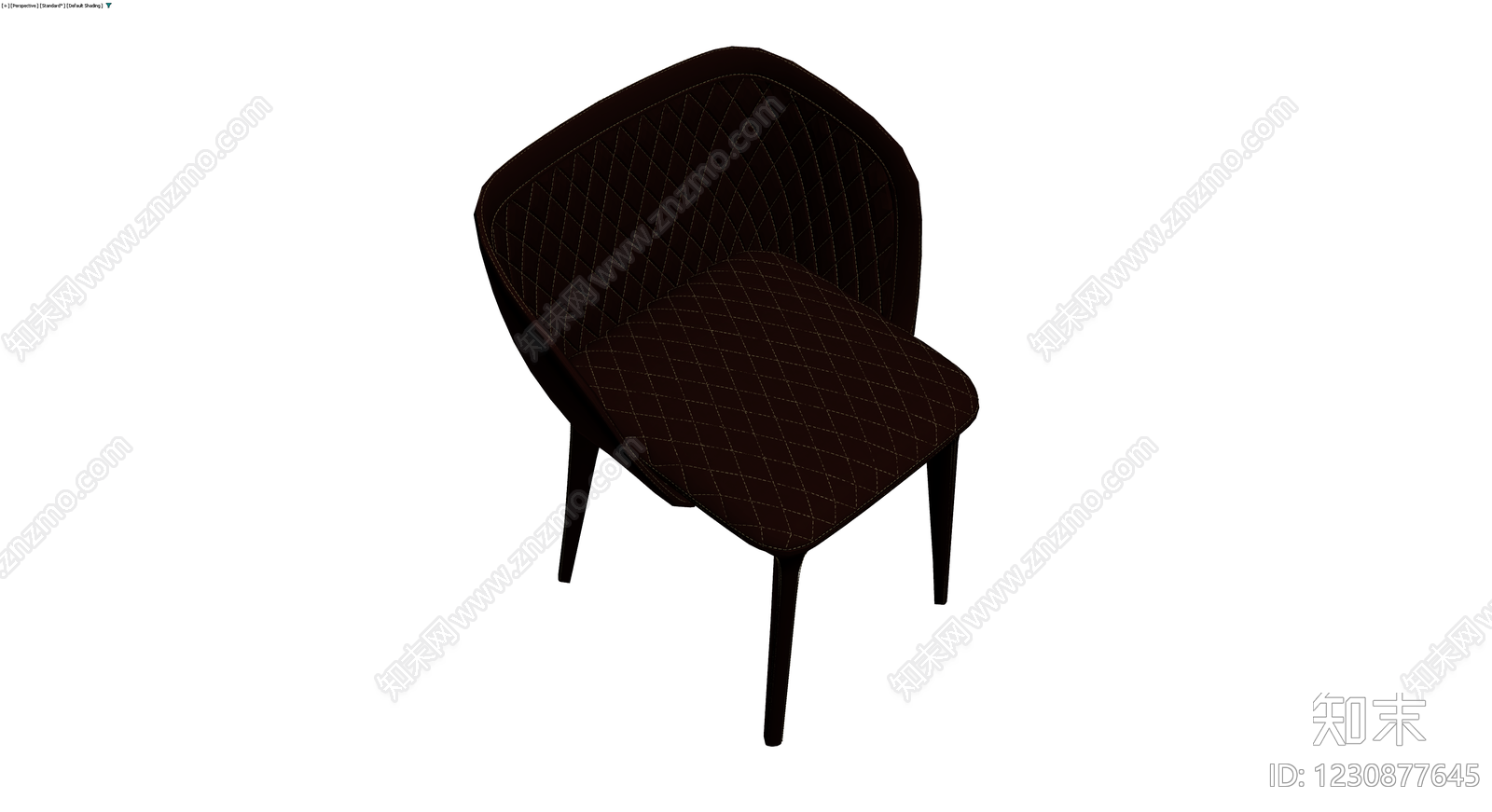 深棕色软包椅子3D模型下载【ID:1230877645】