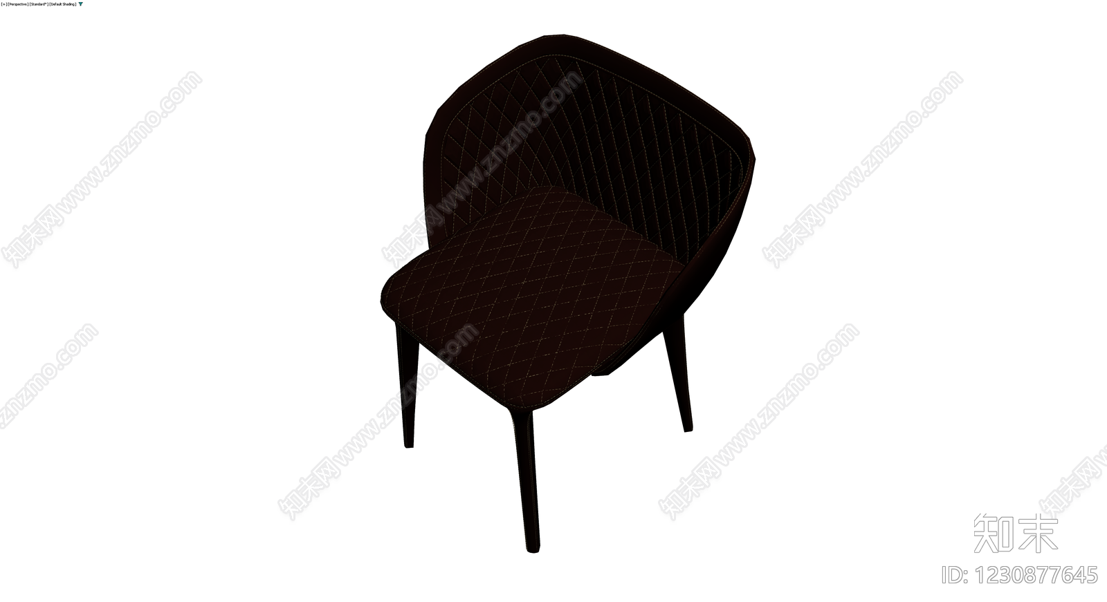 深棕色软包椅子3D模型下载【ID:1230877645】