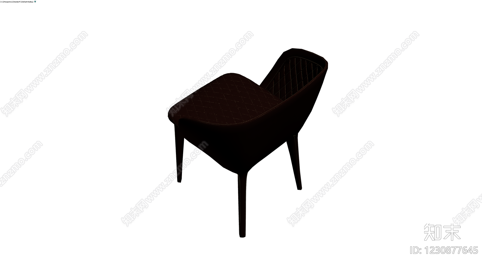 深棕色软包椅子3D模型下载【ID:1230877645】