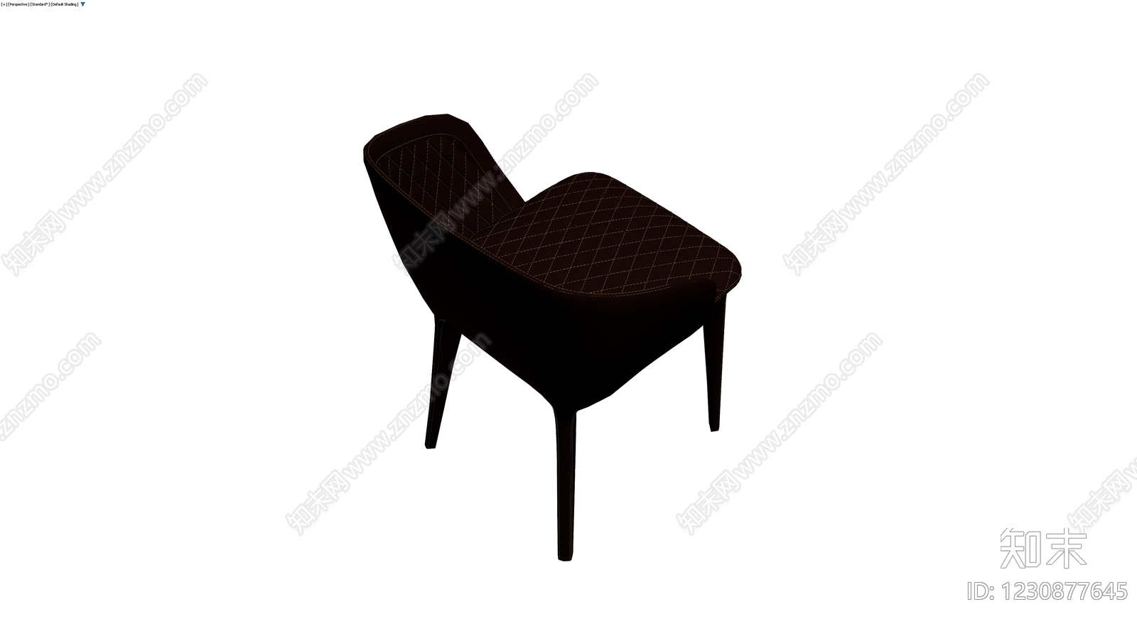 深棕色软包椅子3D模型下载【ID:1230877645】