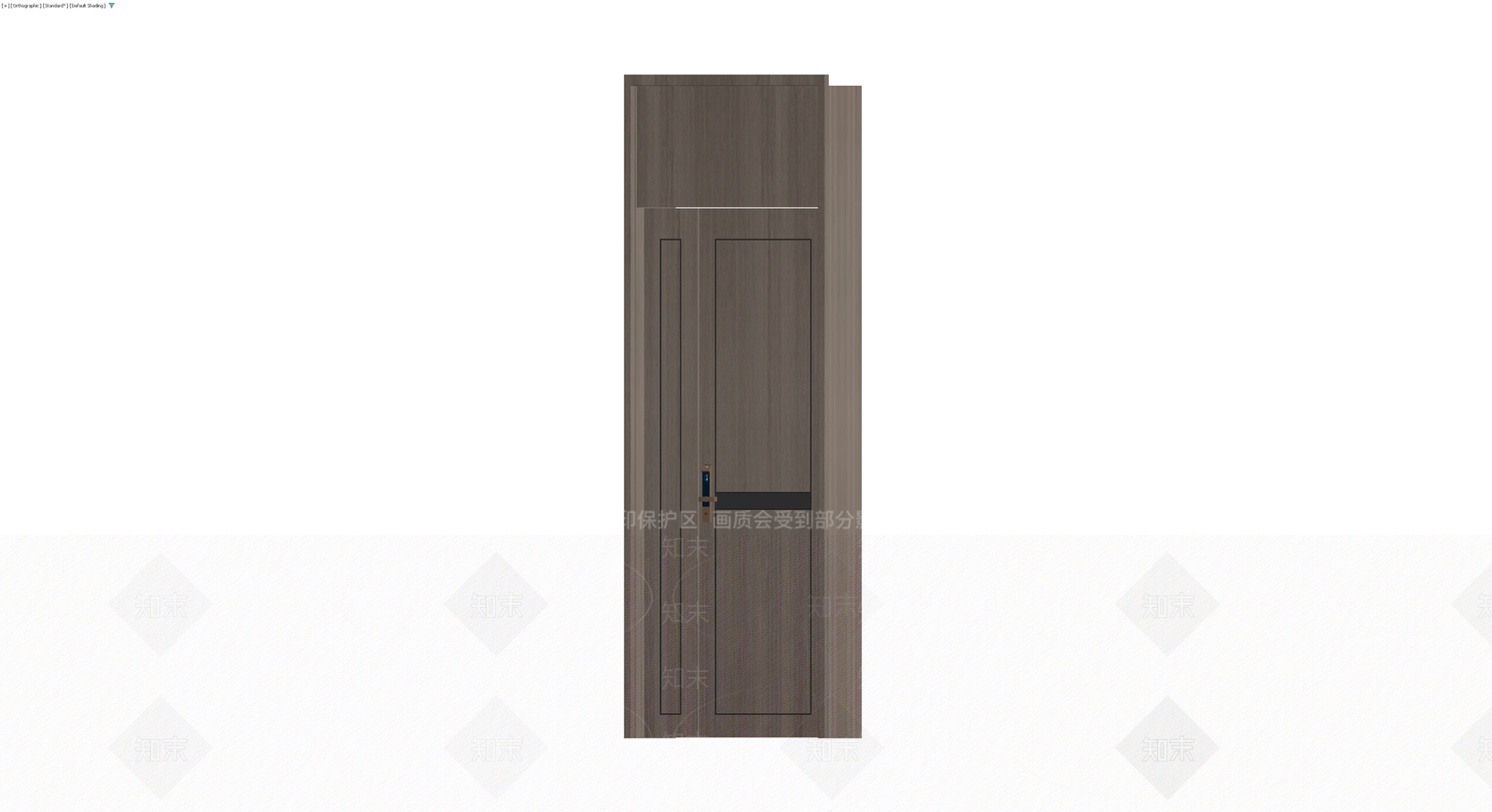 现代木纹智能门组件3D模型下载【ID:1230662027】