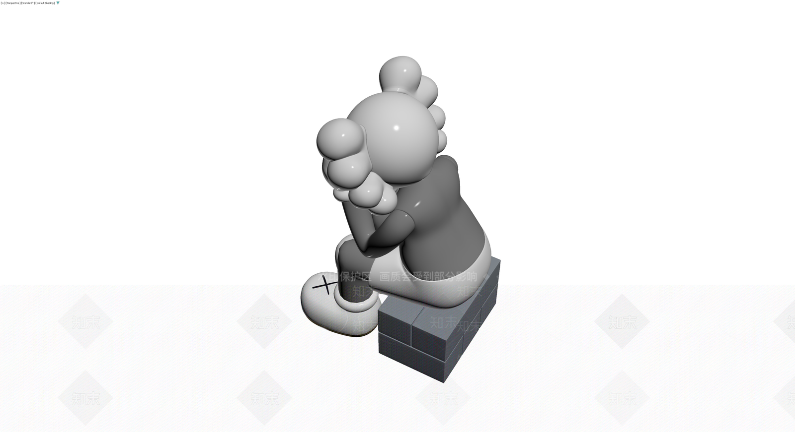 坐姿哭泣人物雕塑3D模型下载【ID:1230788534】