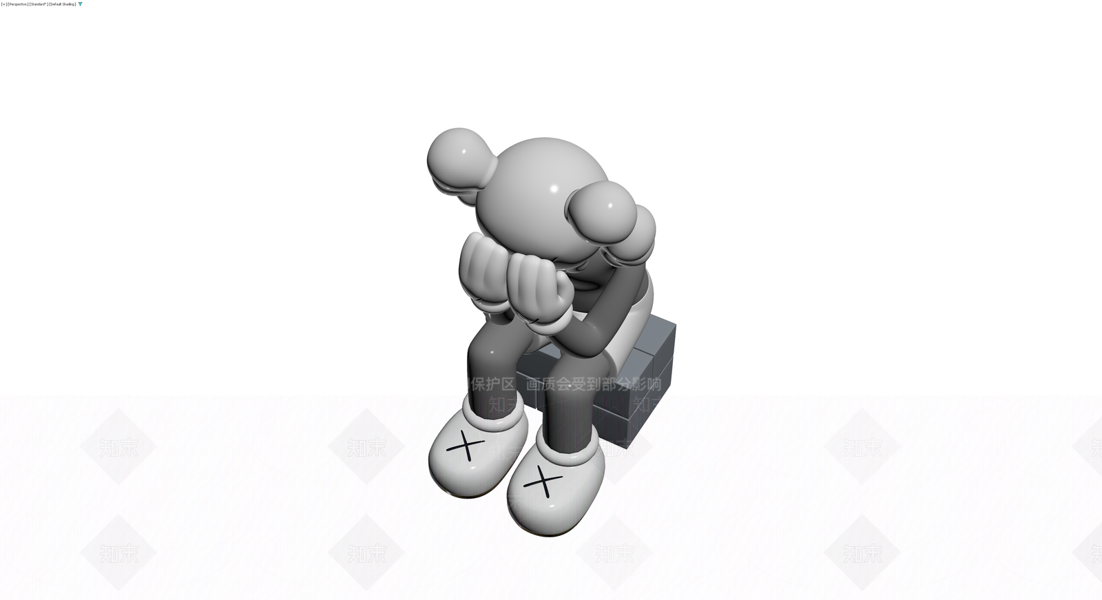 坐姿哭泣人物雕塑3D模型下载【ID:1230788534】