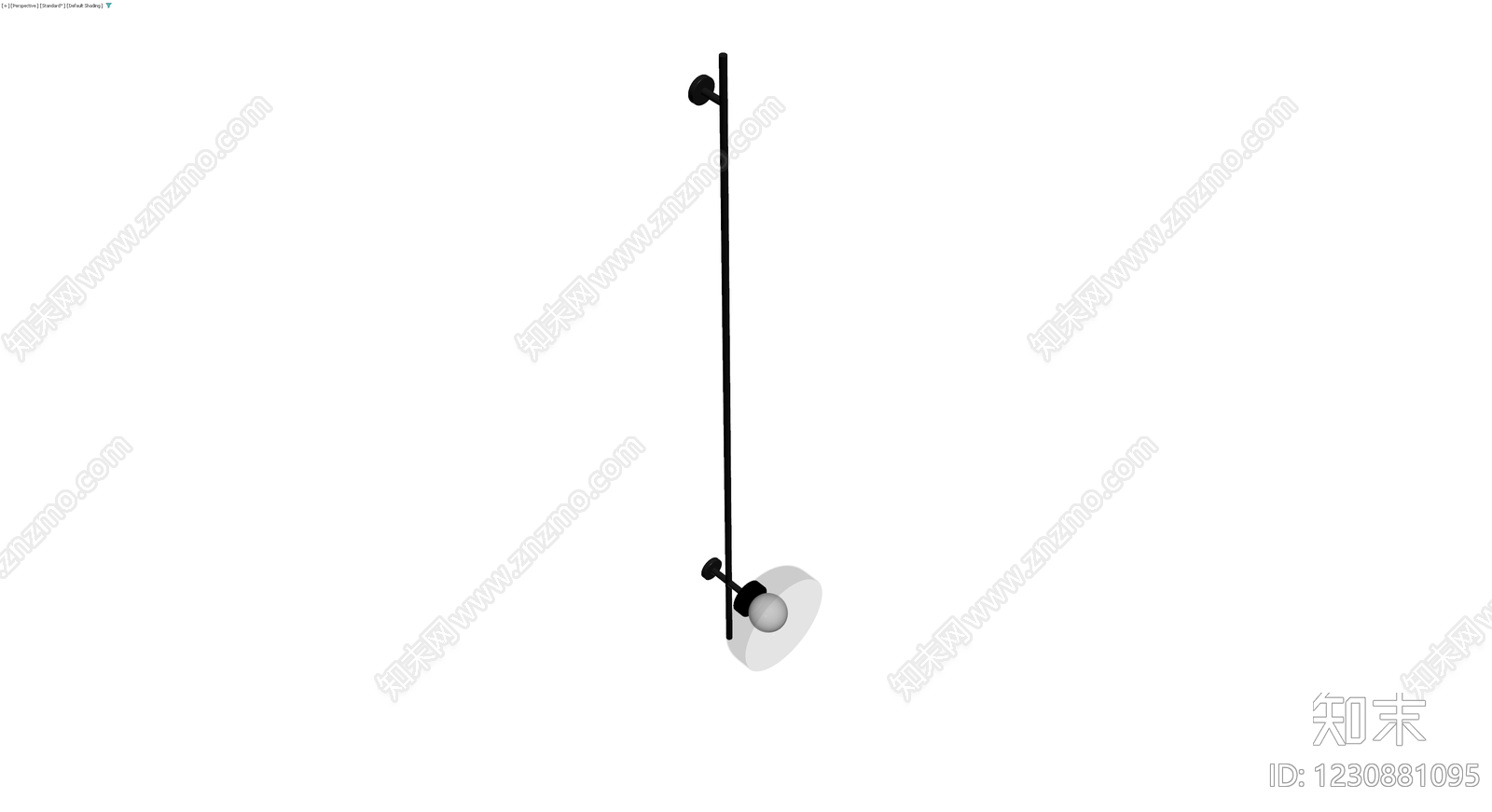 黑色双头壁灯3D模型下载【ID:1230881095】
