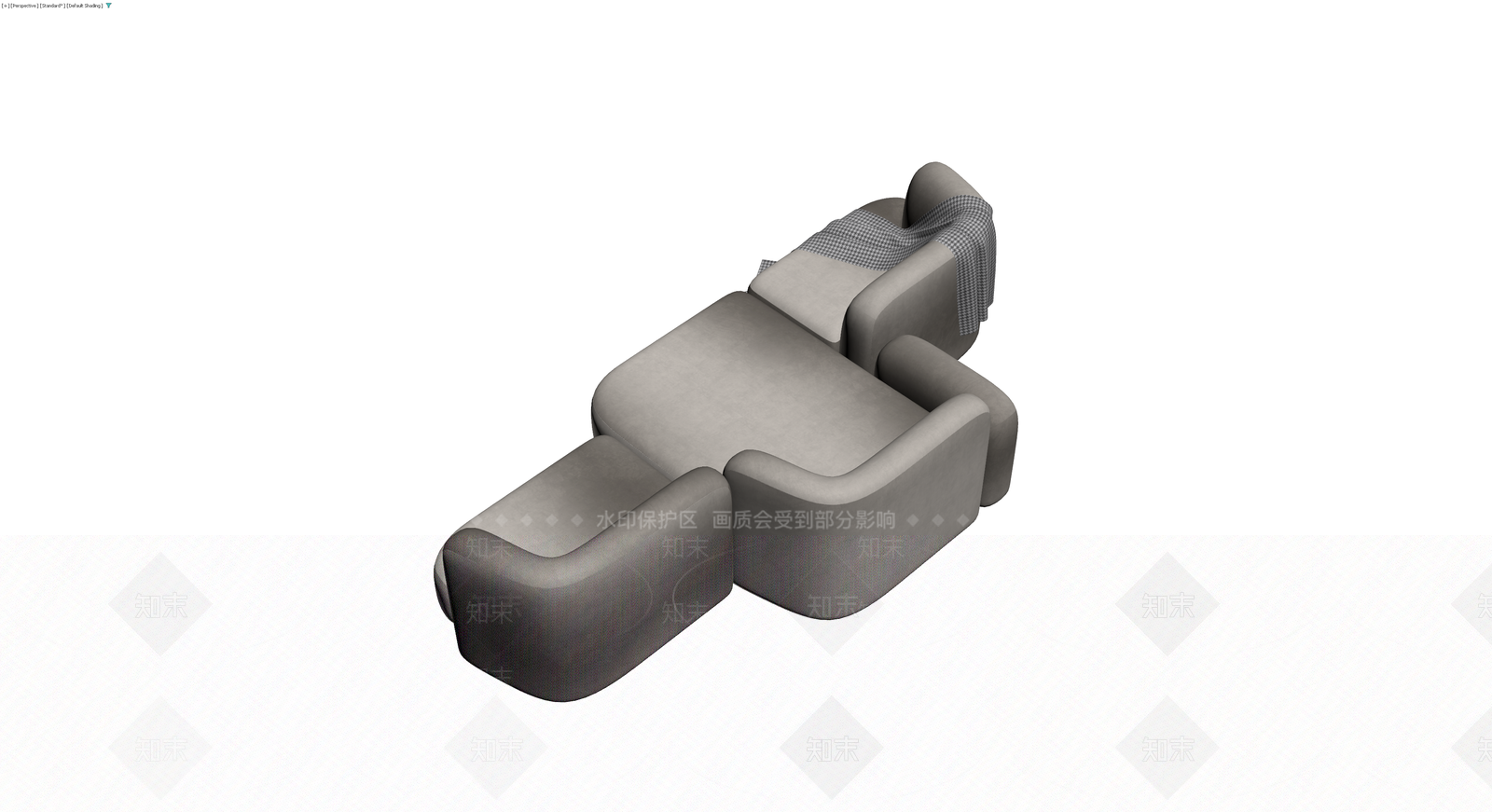 灰色布艺沙发组合3D模型下载【ID:1230638194】
