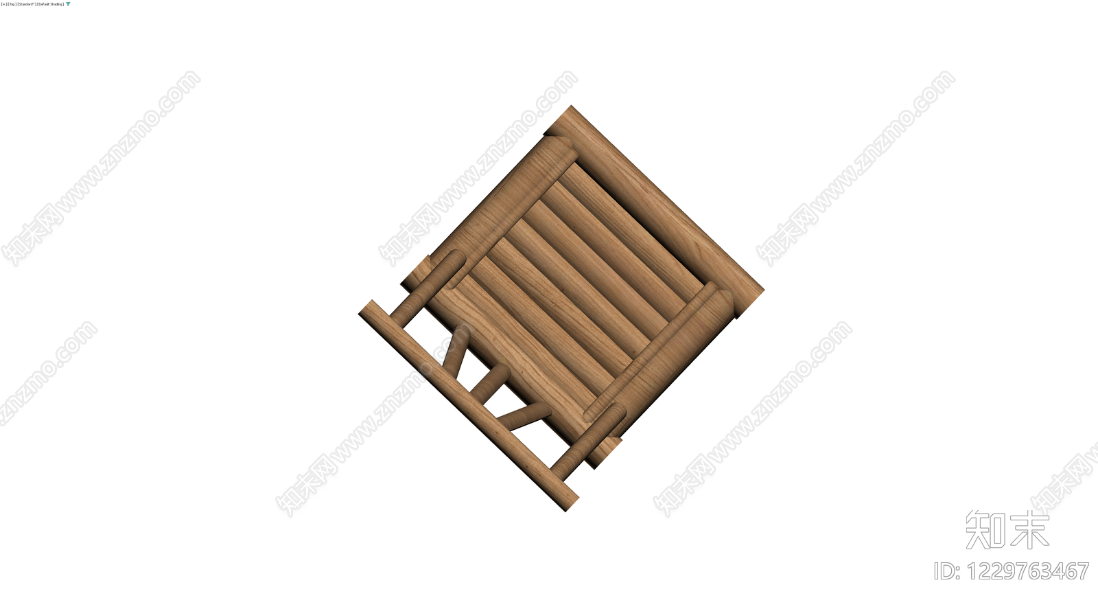 木质圆凳/靠背椅3D模型下载【ID:1229763467】