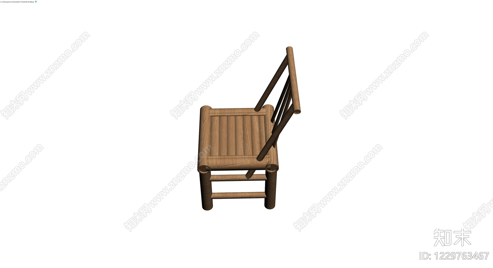 木质圆凳/靠背椅3D模型下载【ID:1229763467】