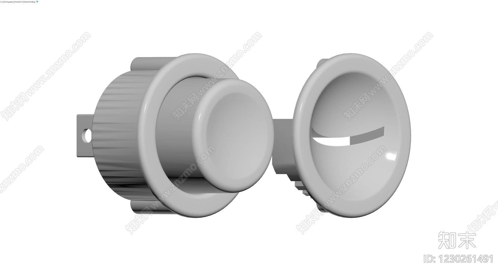 灰色旋钮式阀门组件3D模型下载【ID:1230261491】