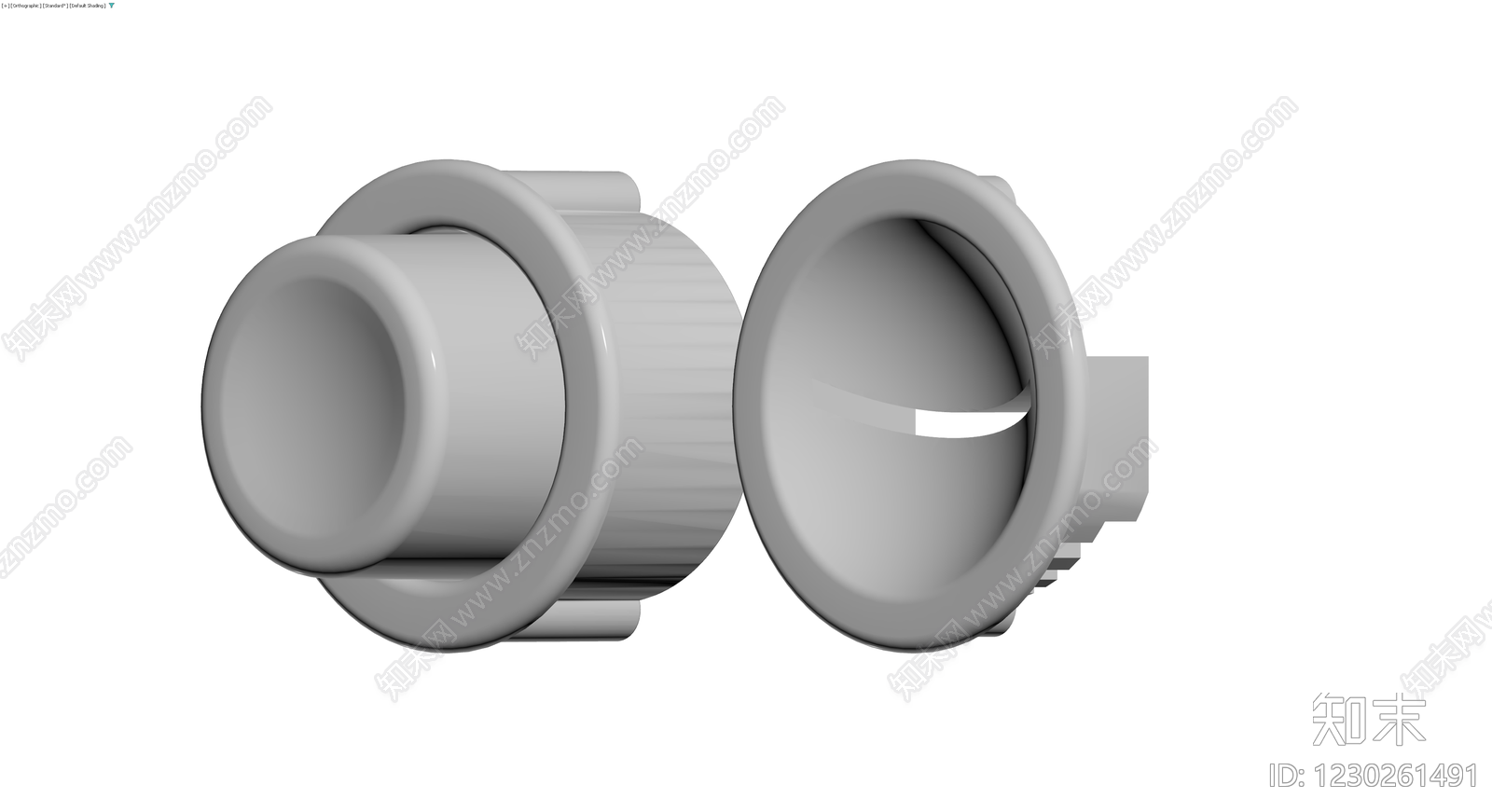 灰色旋钮式阀门组件3D模型下载【ID:1230261491】