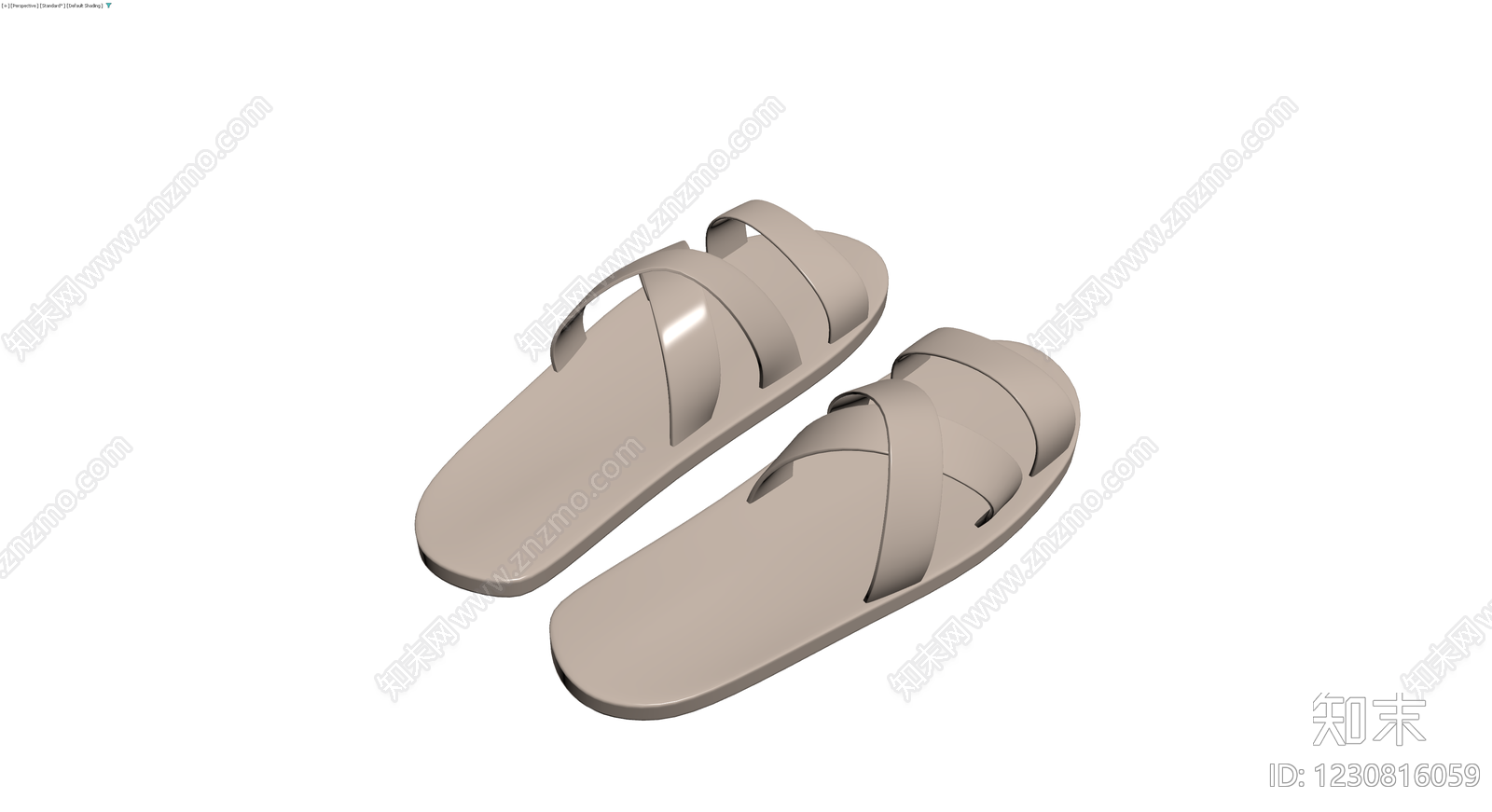 米色交叉带凉拖3D模型下载【ID:1230816059】