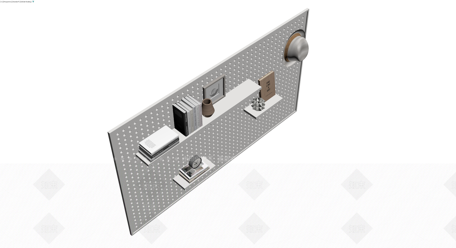 洞洞板置物架组合3D模型下载【ID:1229922233】