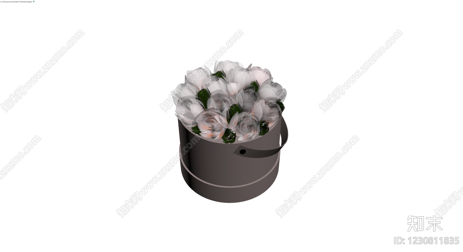 圆桶花盒套装3D模型下载【ID:1230811835】