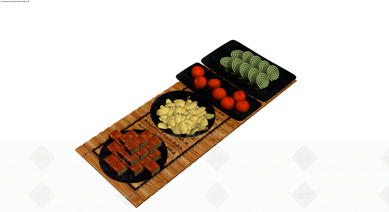 日式点心摆盘组合3D模型下载【ID:1229691736】