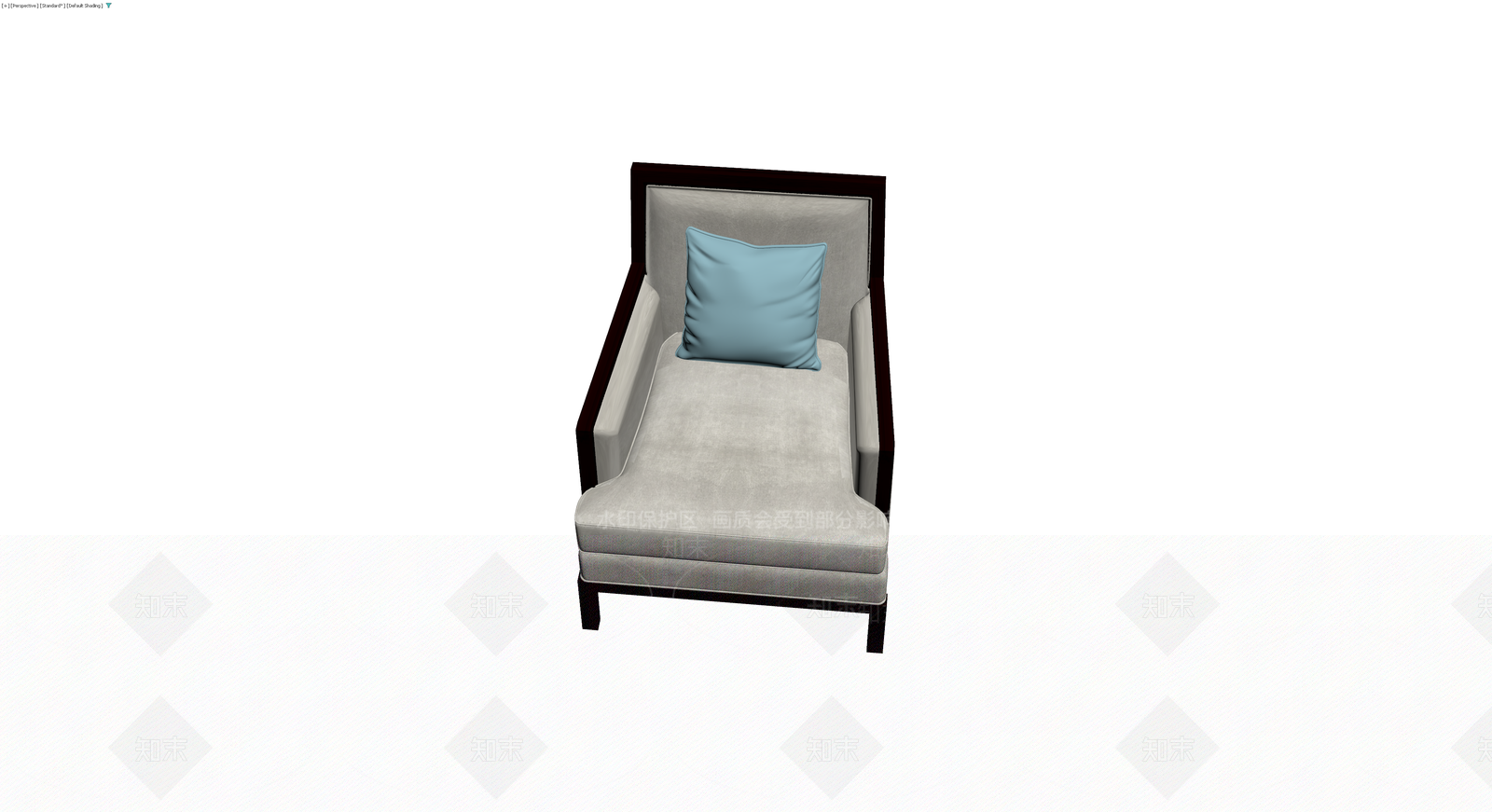 深色框架浅色布艺单人沙发3D模型下载【ID:1230408737】