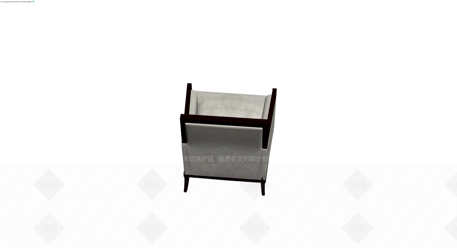 深色框架浅色布艺单人沙发3D模型下载【ID:1230408737】