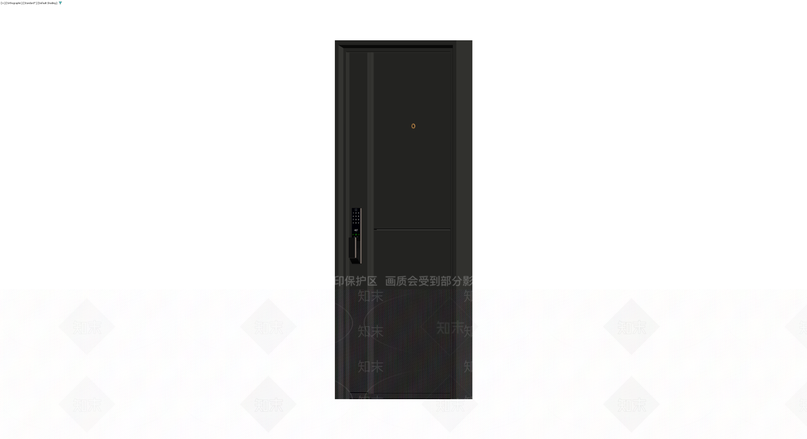黑色智能门锁防盗门3D模型下载【ID:1229885953】