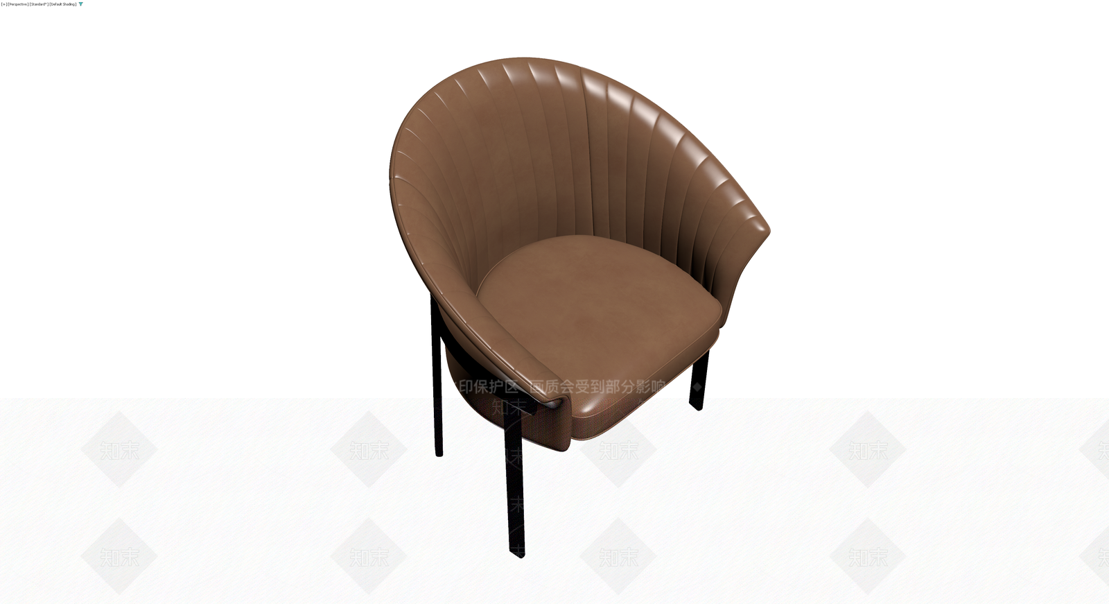 棕色软包扶手椅3D模型下载【ID:1230635936】