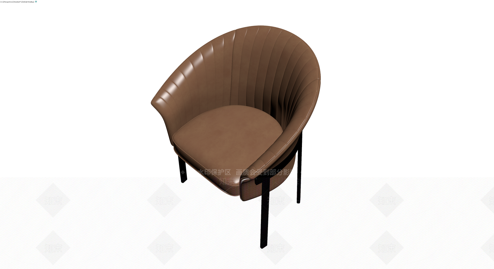 棕色软包扶手椅3D模型下载【ID:1230635936】