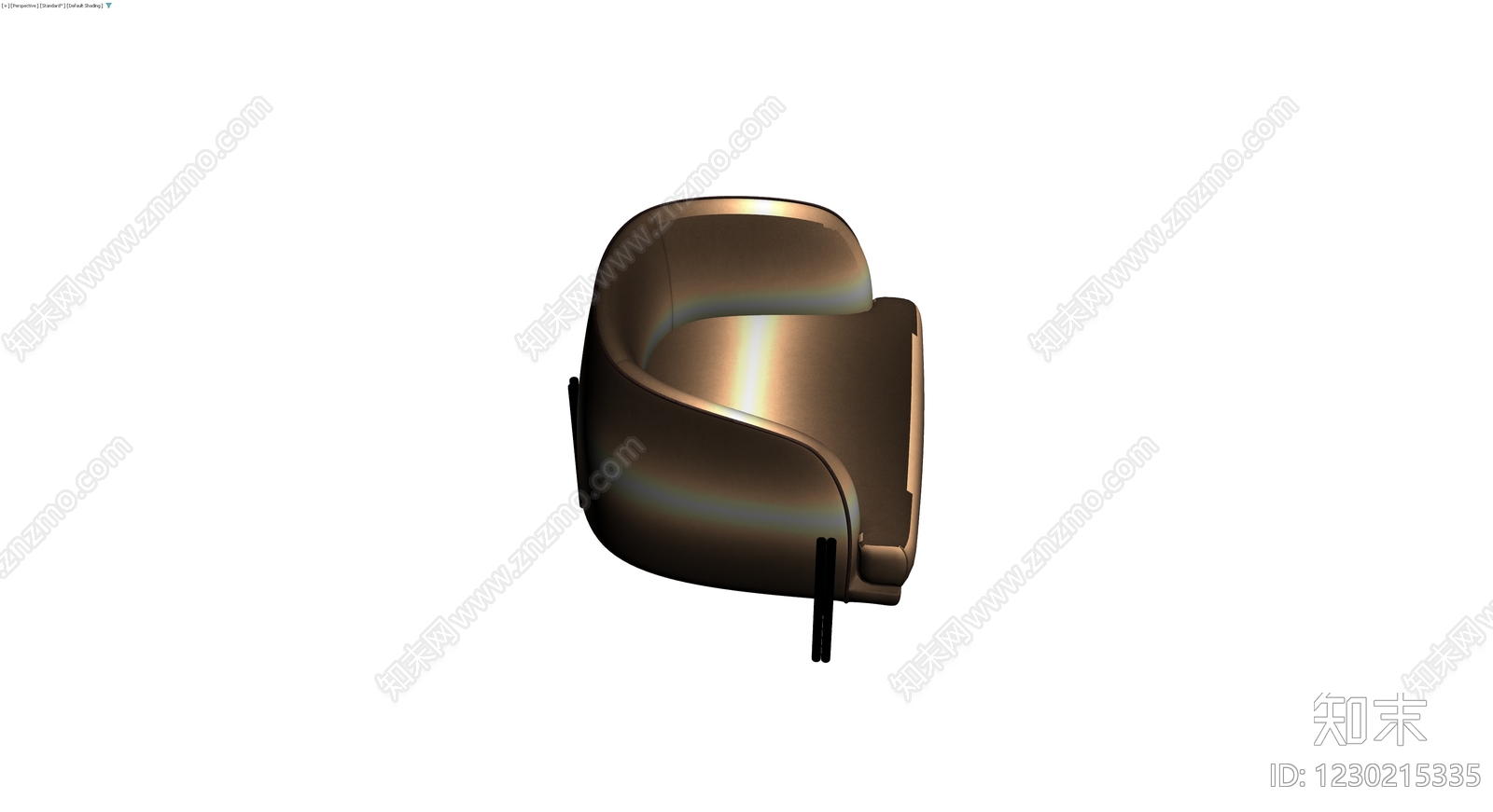 棕色软包扶手椅3D模型下载【ID:1230215335】