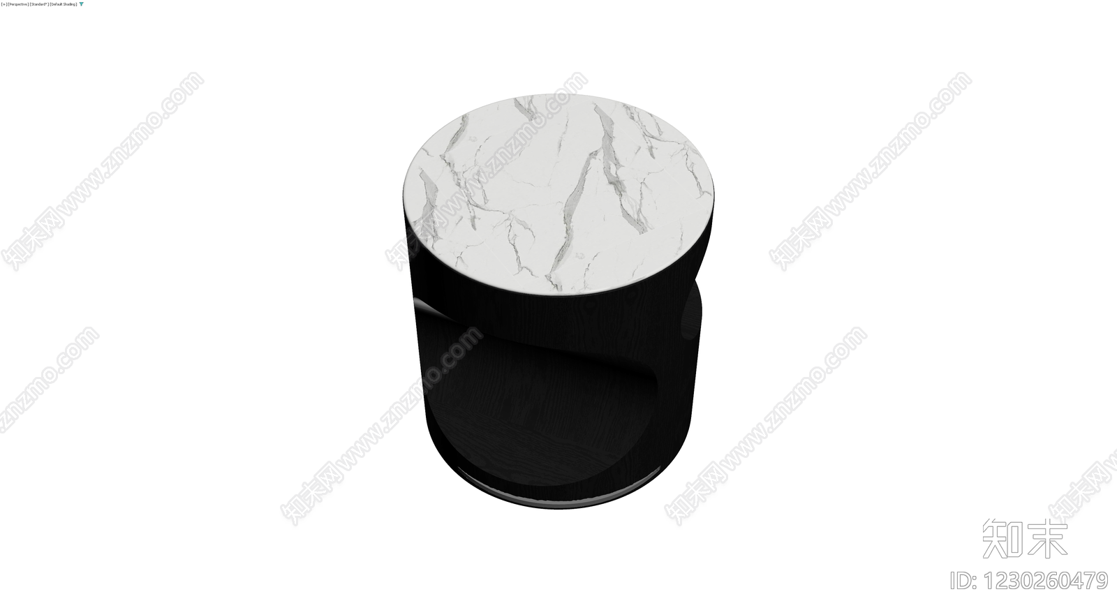 黑白大理石边几3D模型下载【ID:1230260479】