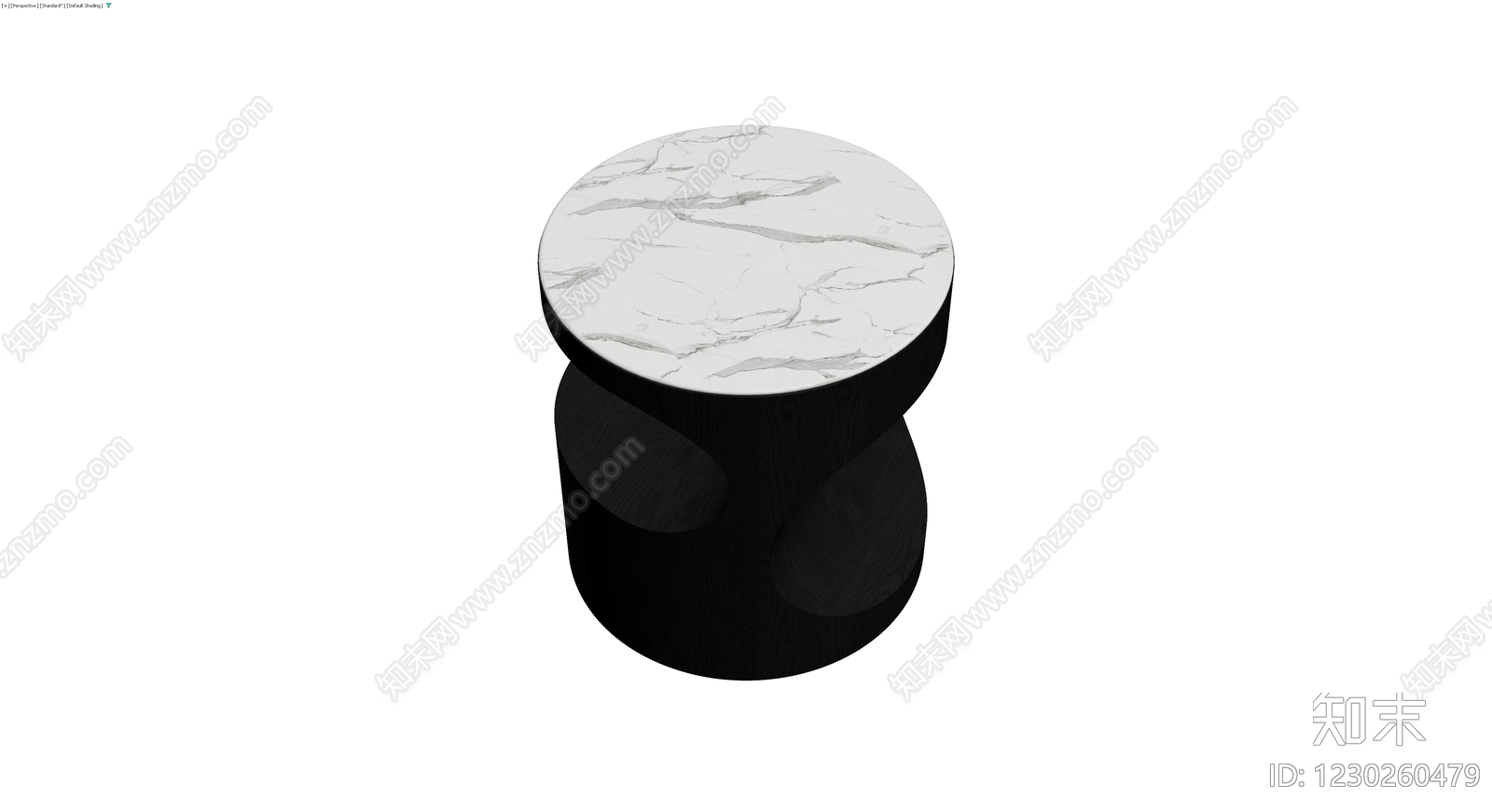 黑白大理石边几3D模型下载【ID:1230260479】