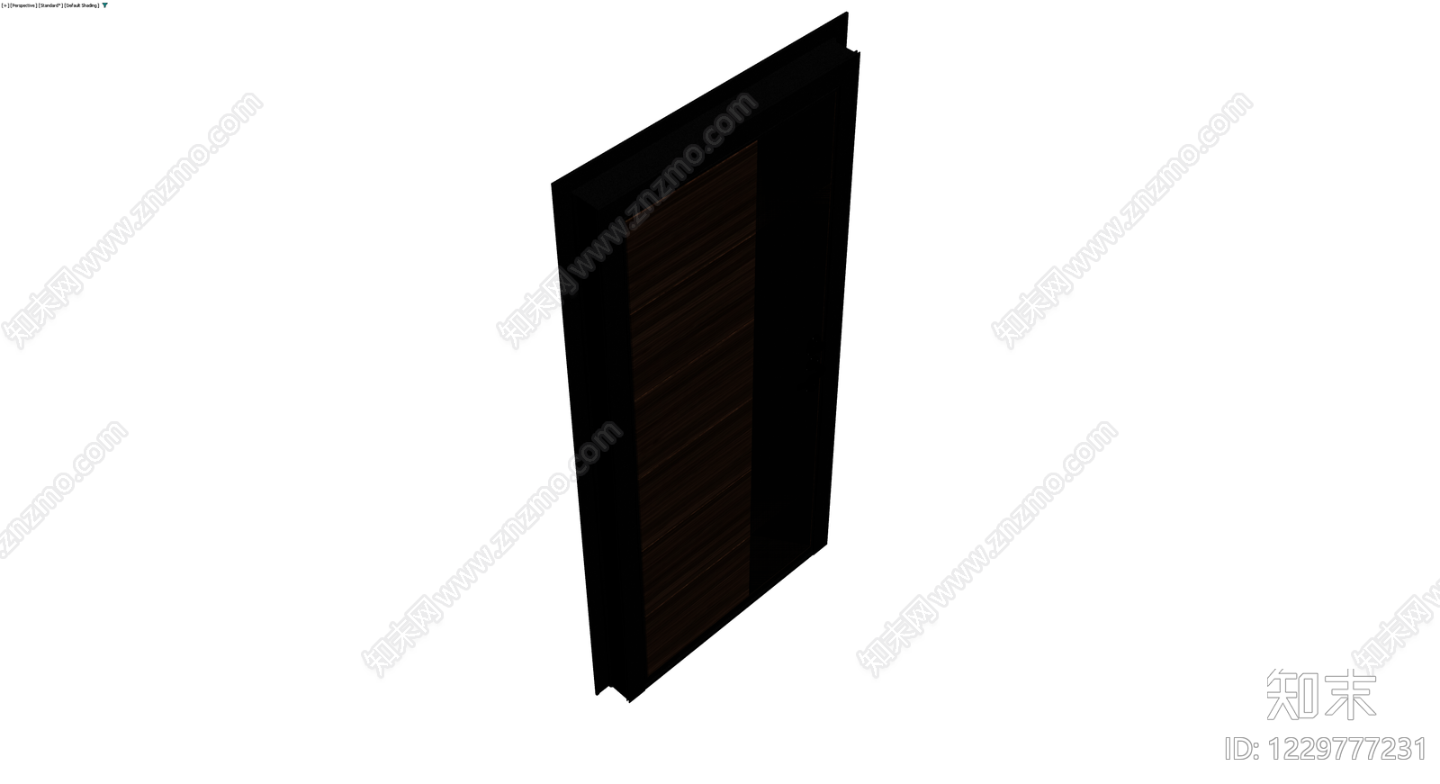 深色木纹入户门3D模型下载【ID:1229777231】