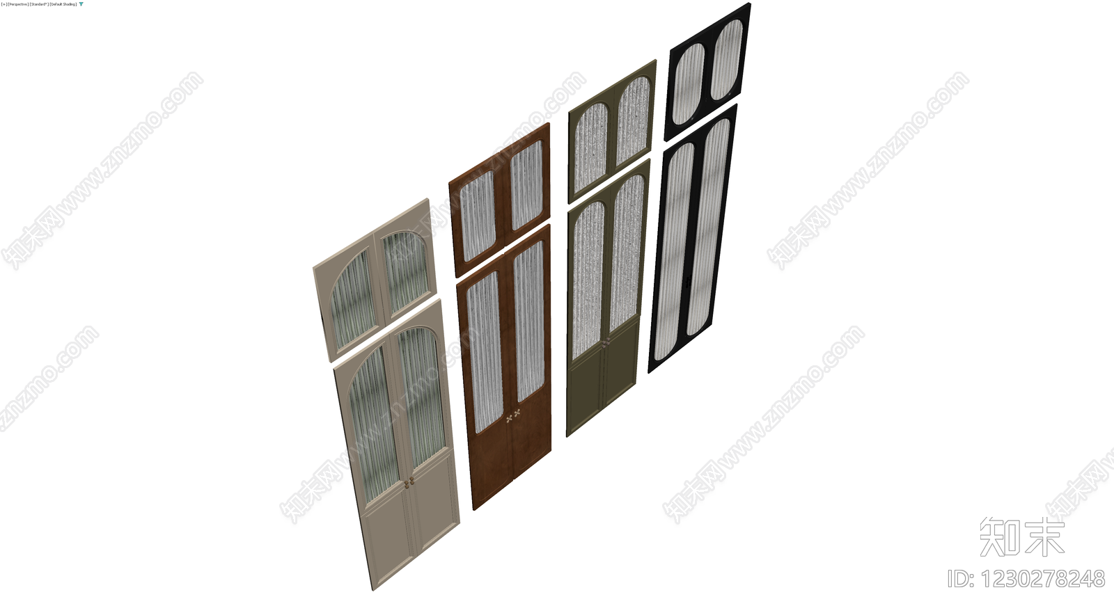 四色玻璃门组合模型3D模型下载【ID:1230278248】