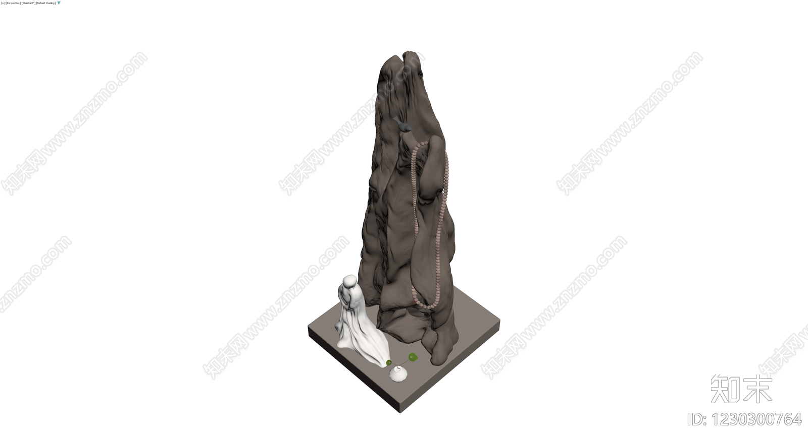 禅意景观石雕塑摆件3D模型下载【ID:1230300764】