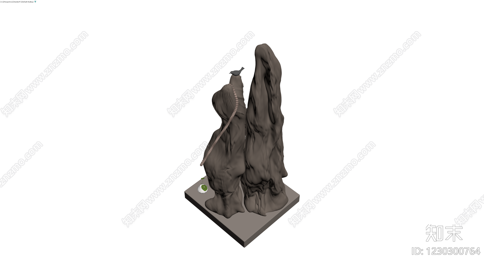 禅意景观石雕塑摆件3D模型下载【ID:1230300764】