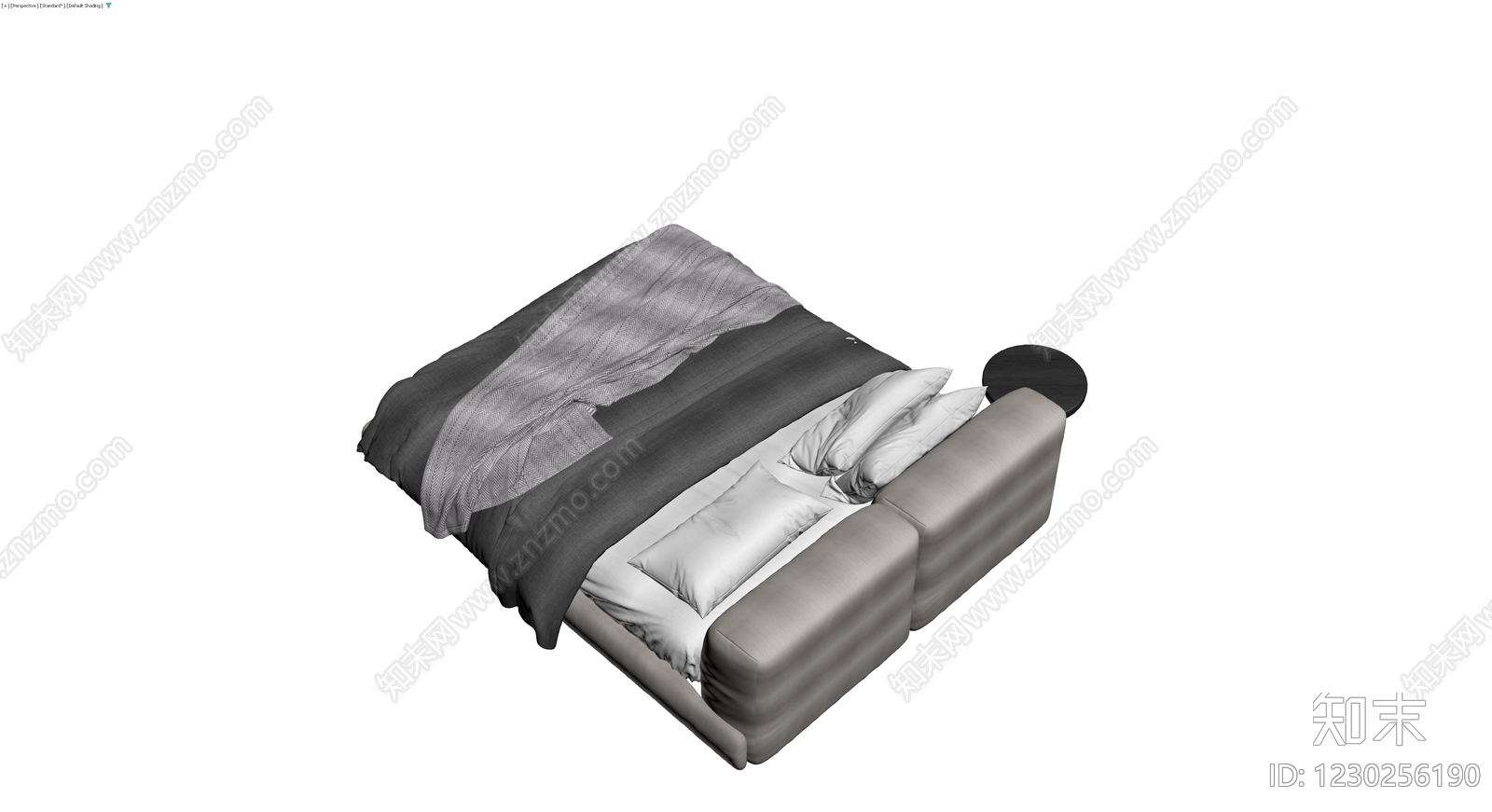 现代软包双人床组合3D模型下载【ID:1230256190】