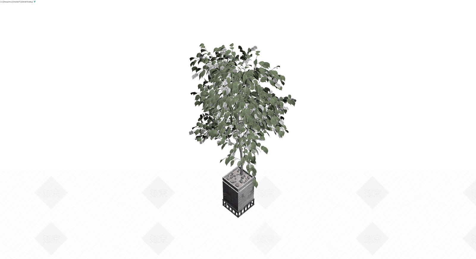 混凝土花盆绿植盆栽3D模型下载【ID:1230325176】
