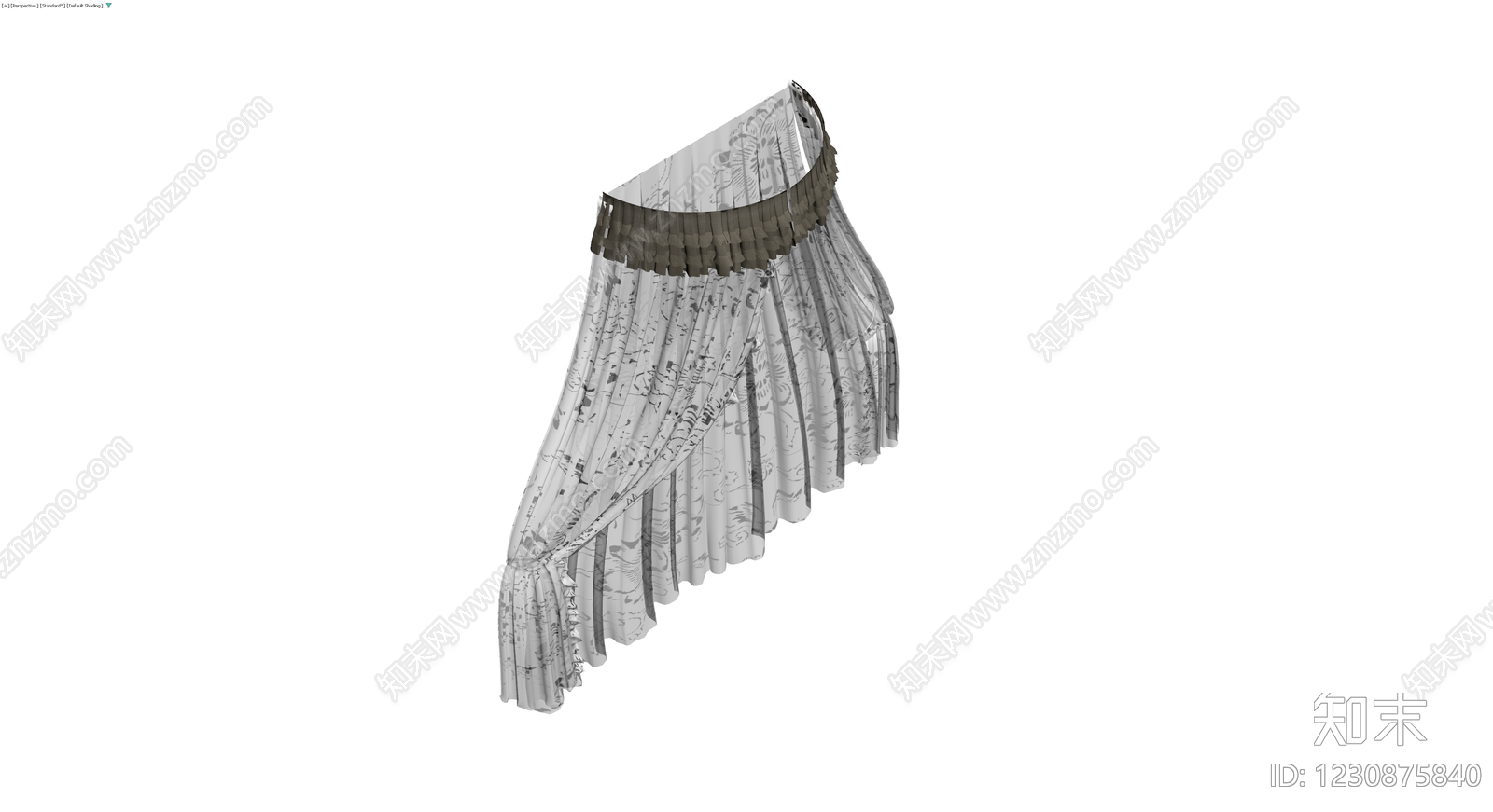 印花布艺窗帘3D模型下载【ID:1230875840】