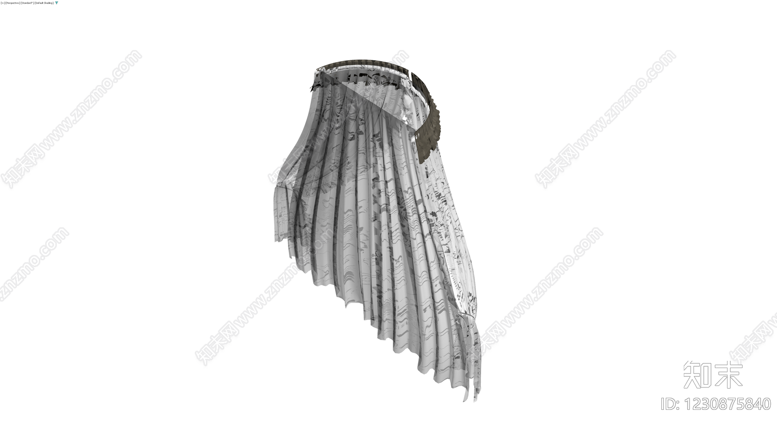 印花布艺窗帘3D模型下载【ID:1230875840】