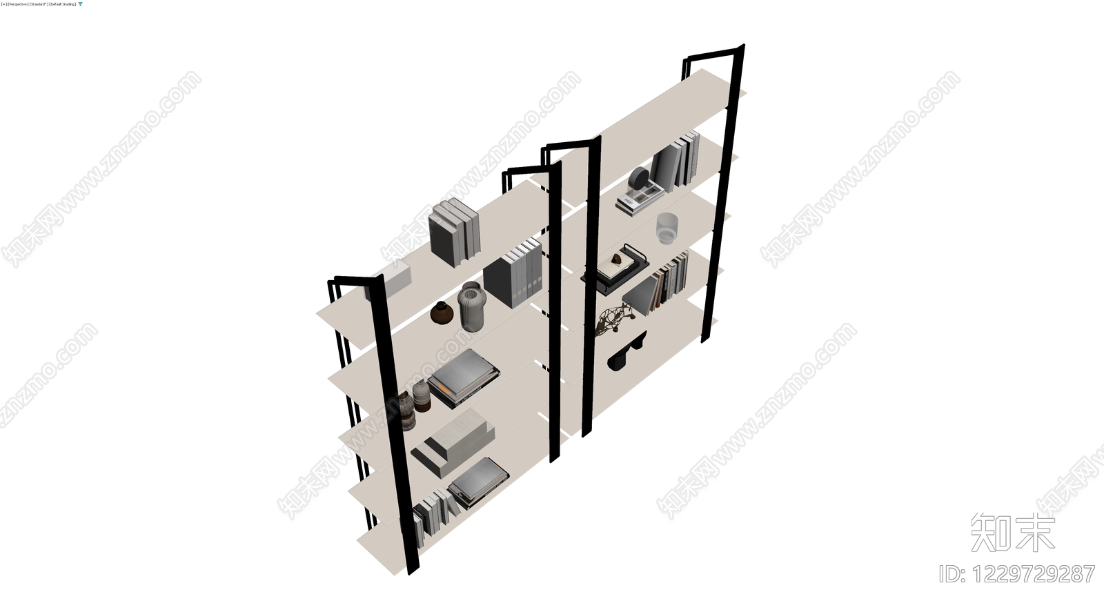 黑色金属置物架组合3D模型下载【ID:1229729287】