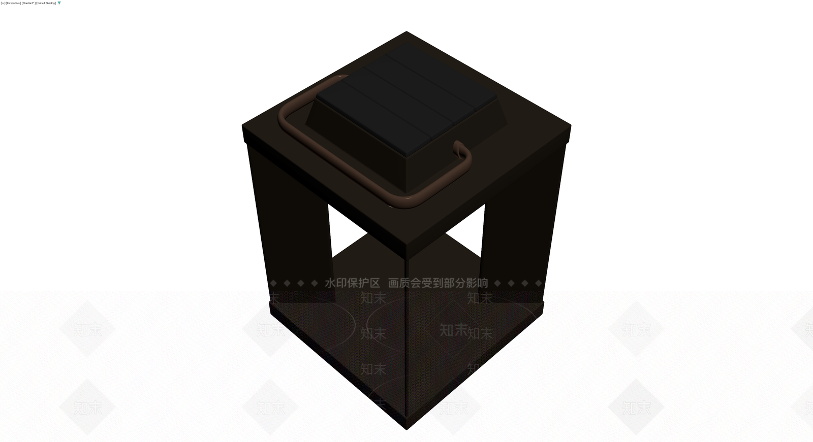 深色木质方凳带扶手3D模型下载【ID:1230370448】