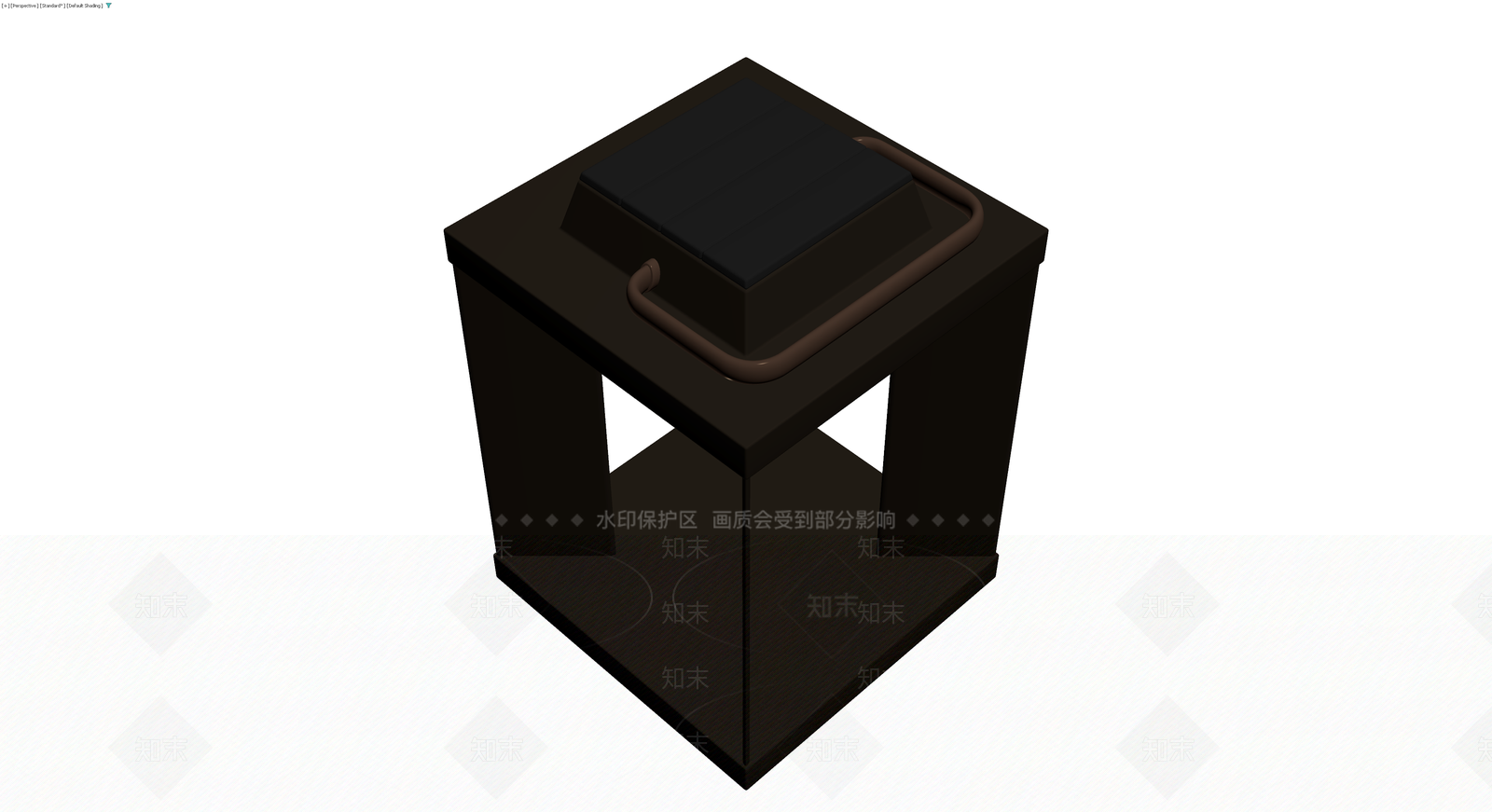 深色木质方凳带扶手3D模型下载【ID:1230370448】