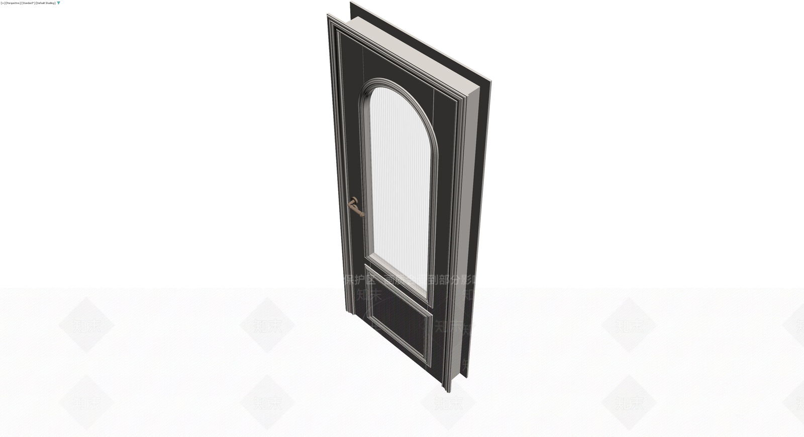 带拱形玻璃装饰门3D模型下载【ID:1230320232】