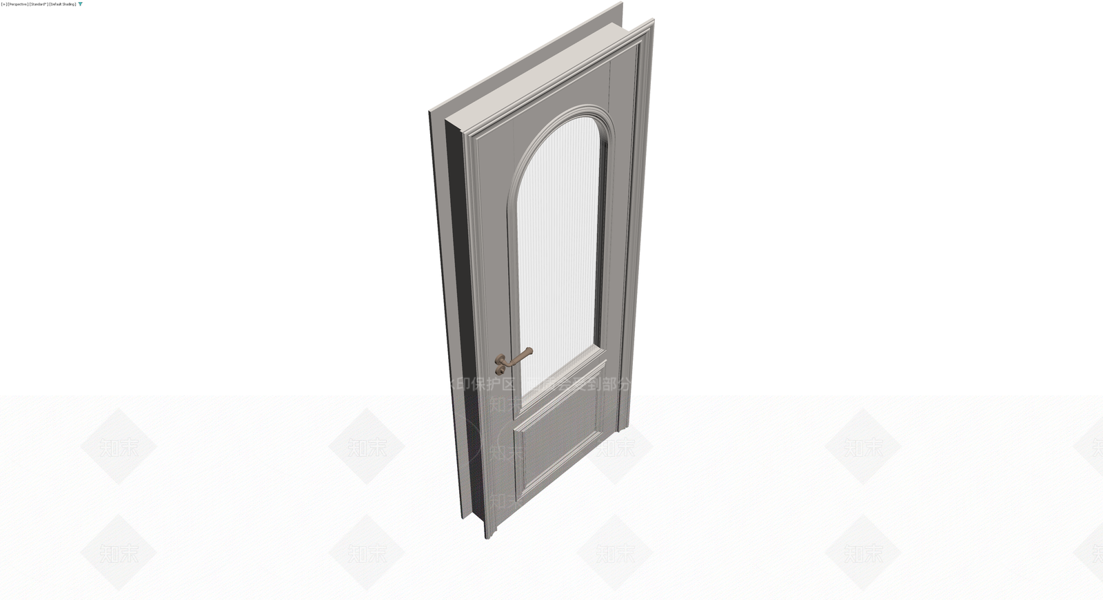 带拱形玻璃装饰门3D模型下载【ID:1230320232】