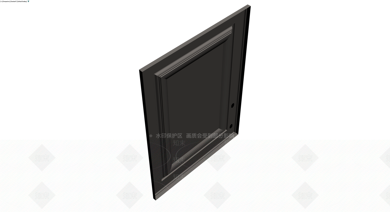 深灰镶板门体带把手3D模型下载【ID:1229895124】