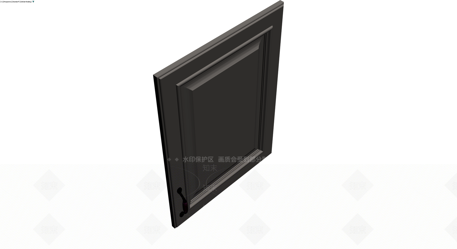 深灰镶板门体带把手3D模型下载【ID:1229895124】