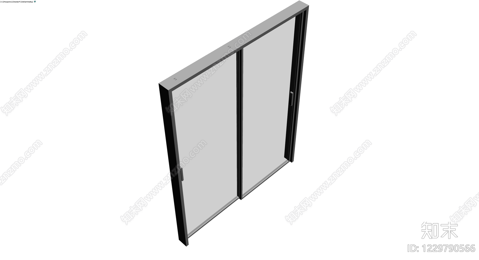 灰色调双扇推拉门模型3D模型下载【ID:1229790566】